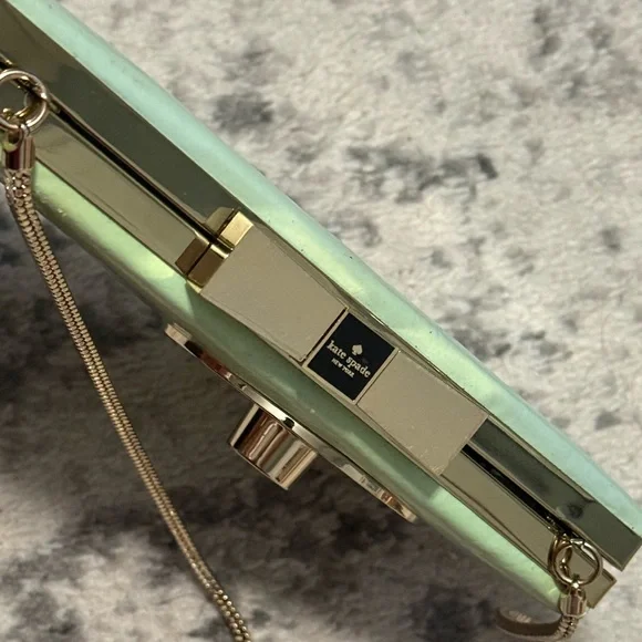 Kate Spade RARE Samira Radio Mint Green Clutch Crossbody - Picture 3 of 16